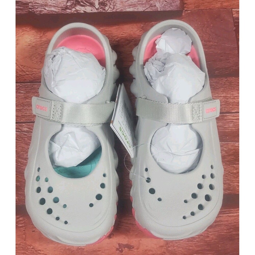 CROCS Echo Mary Jane Fade 213383 Atmosphere/Multi Gray Pink Women's Sz 7 NEW